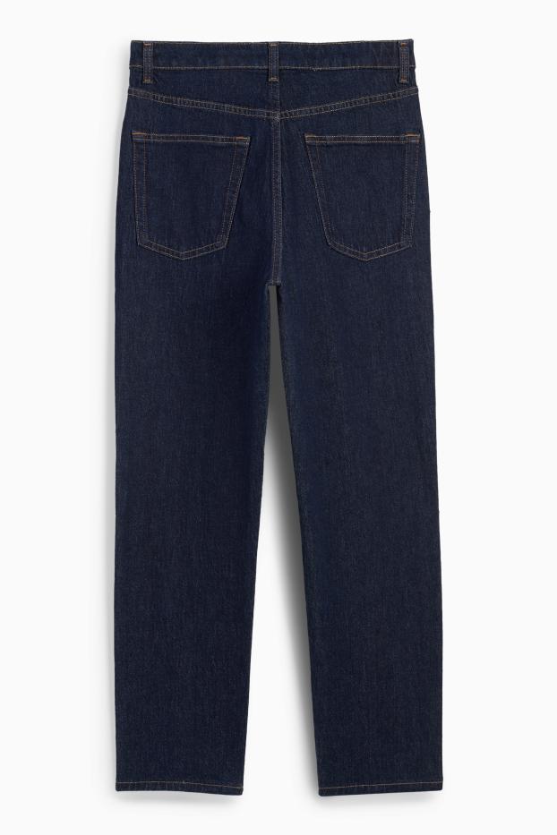 Femei - Mom jeans - talie înaltă - LYCRA® - denim-albastru închis