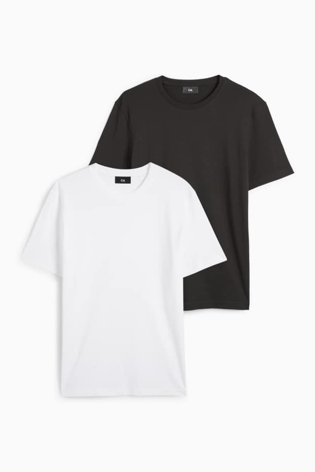 Herren - Multipack 5er - T-Shirt - Regular Fit - weiß / schwarz