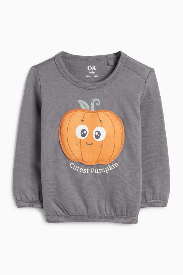 Miminka - chlapci - Motiv dýně - outfit pro miminka - 2dílný - šedá