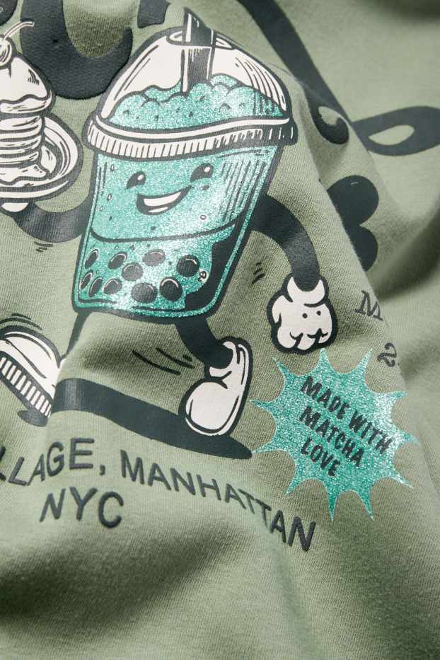 Bambine - Bubble Tea - felpa con cappuccio - verde