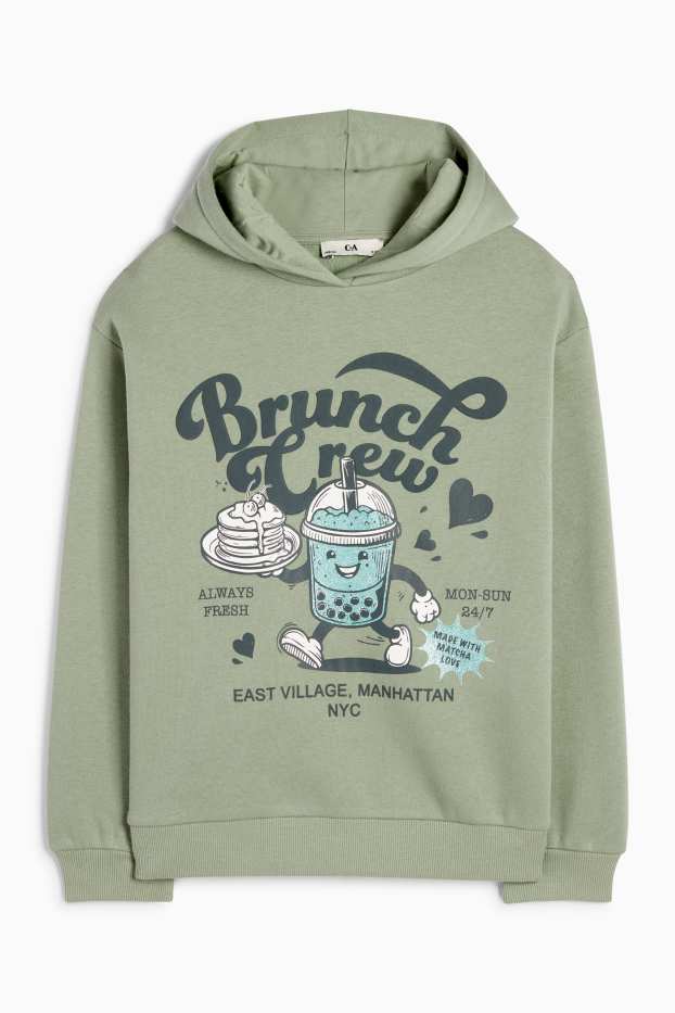 Bambine - Bubble Tea - felpa con cappuccio - verde