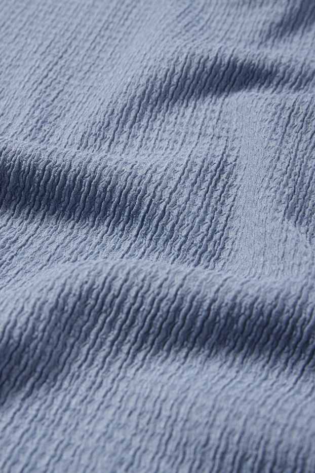 Damen - Crop Top - strukturiert - hellblau