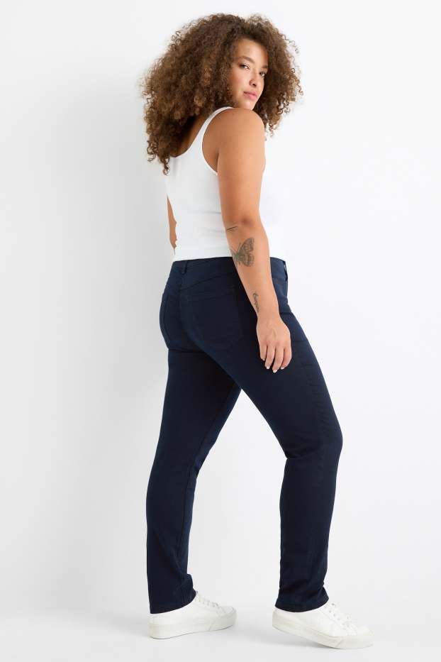 Dames - Slim jeans - mid waist - stretch - donkerblauw