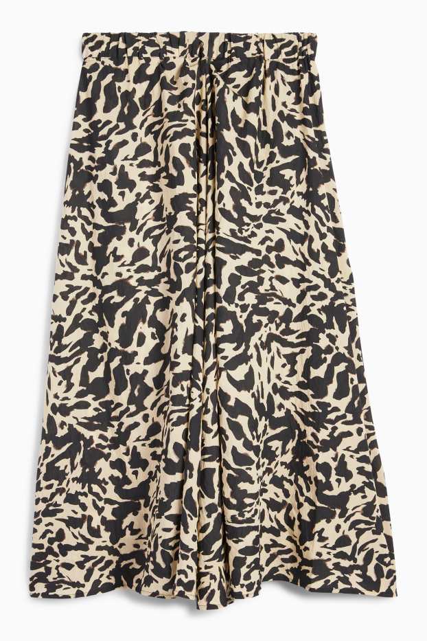 Damen - Rock - gemustert - schwarz / beige