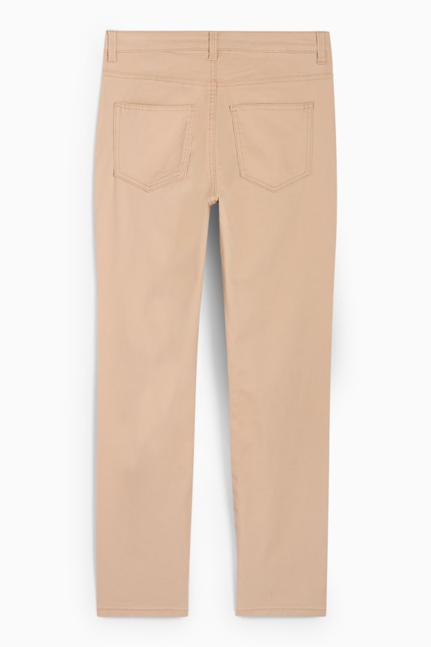 Femei - Pantaloni de stofă - talie înaltă - slim fit - bej