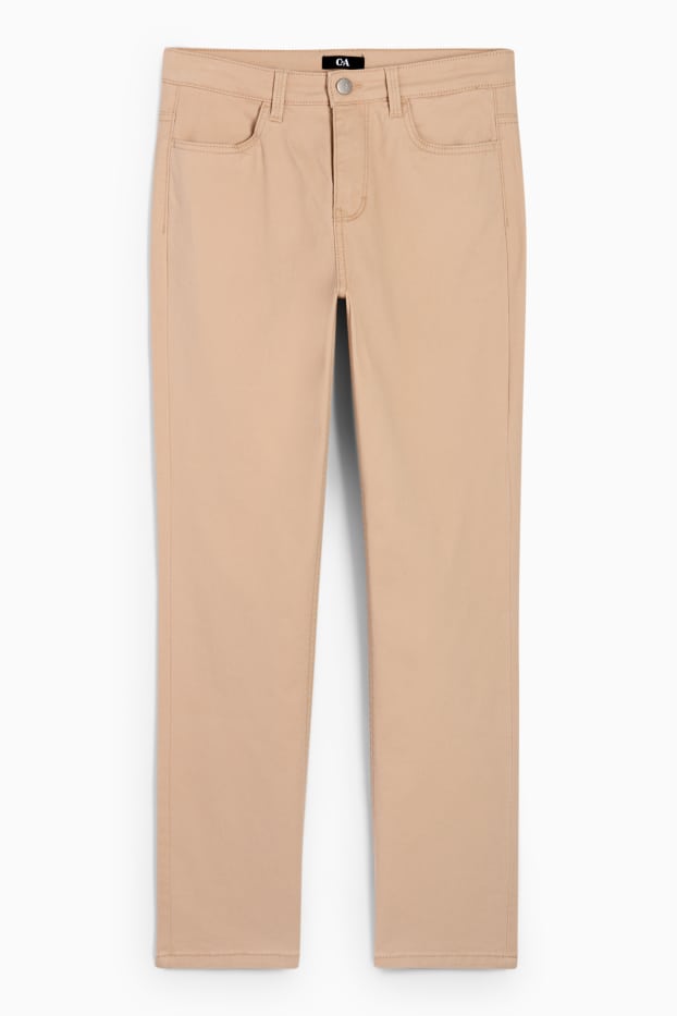 Femei - Pantaloni de stofă - talie înaltă - slim fit - bej