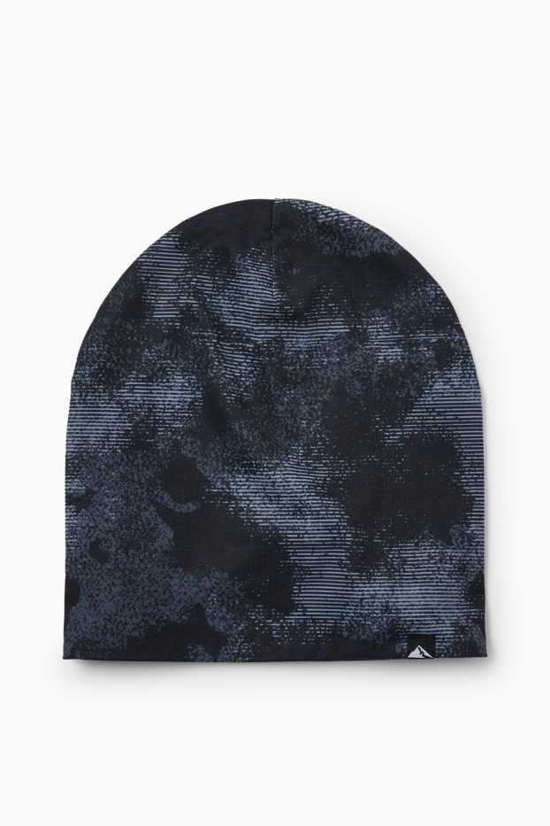 Kinder Jungen - Beanie - gemustert - anthrazit