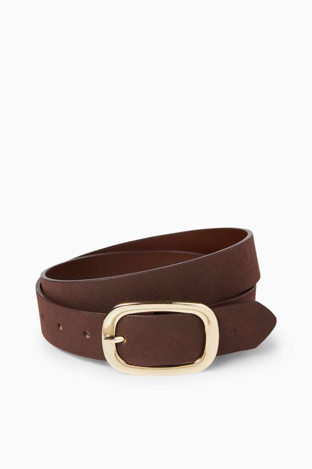Femmes - Ceinture - faux suède - marron foncé
