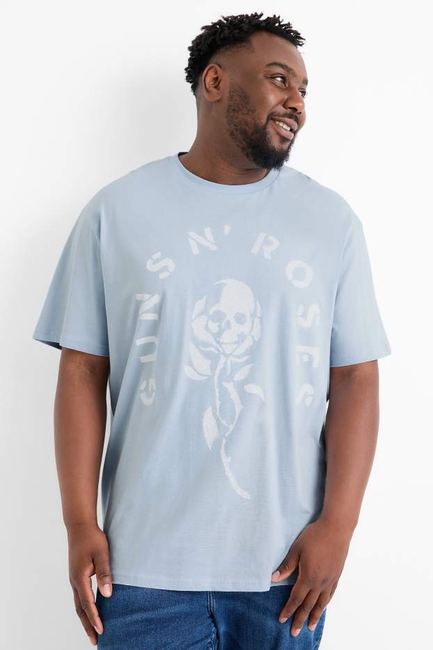 Heren - T-shirt - relaxed fit - Guns N' Roses - lichtblauw