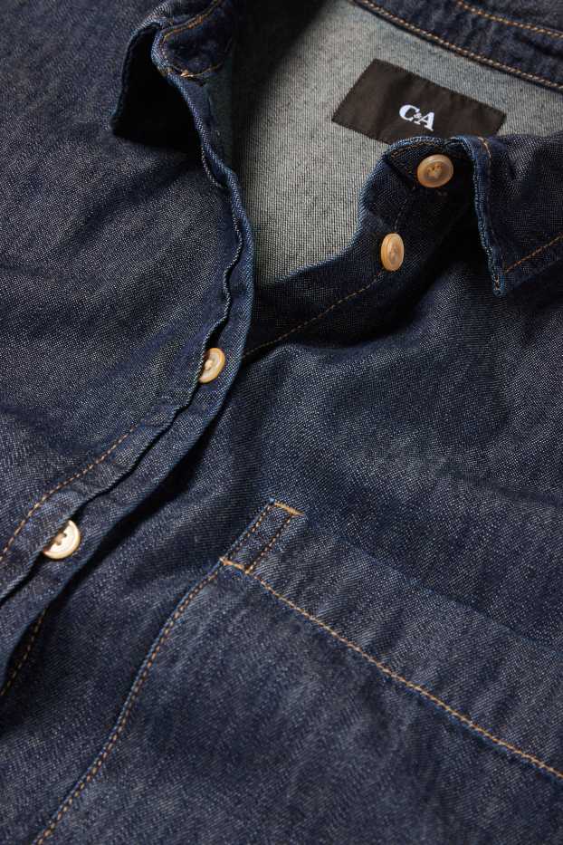 Women - Denim blouse top - black