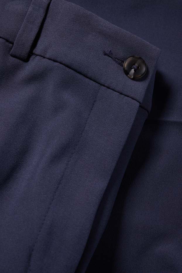 Women - Cloth trousers - low waist - wide leg - dark blue