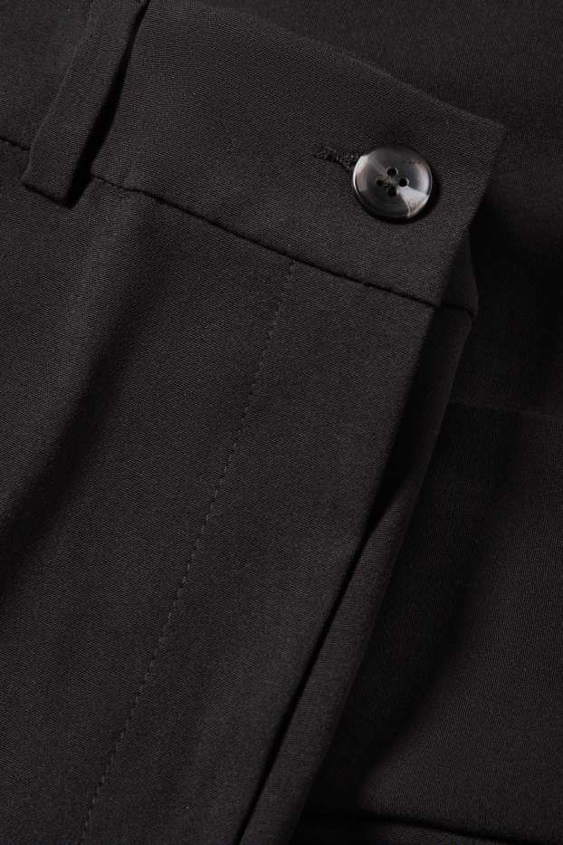 Women - Cloth trousers - low waist - wide leg - black