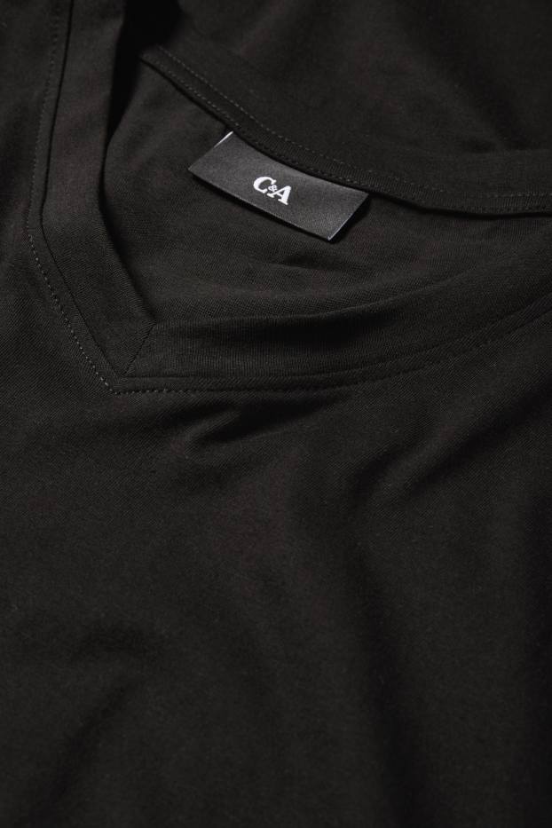 Mężczyźni - T-shirt - regular fit - czarny