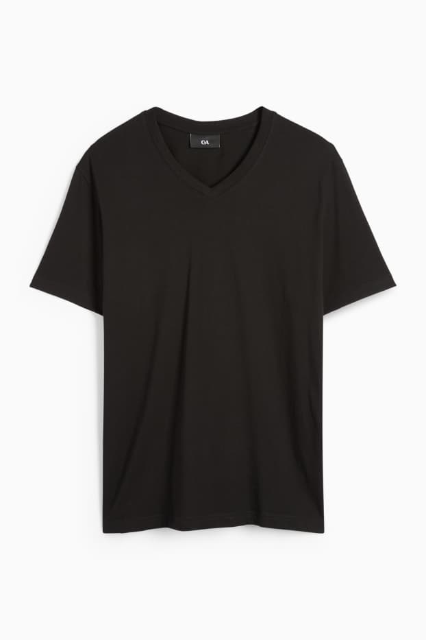 Mężczyźni - T-shirt - regular fit - czarny