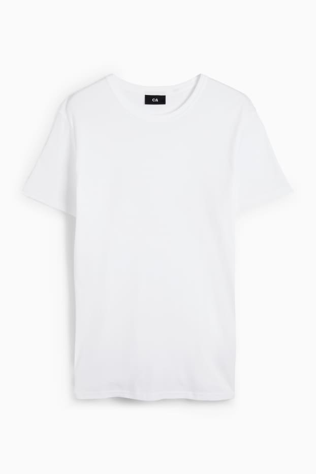 Heren - T-shirt - slim fit - wit