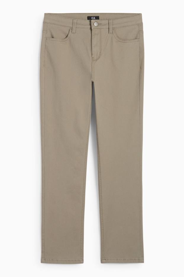 Damen - Stoffhose - High Waist - Slim Fit - beige