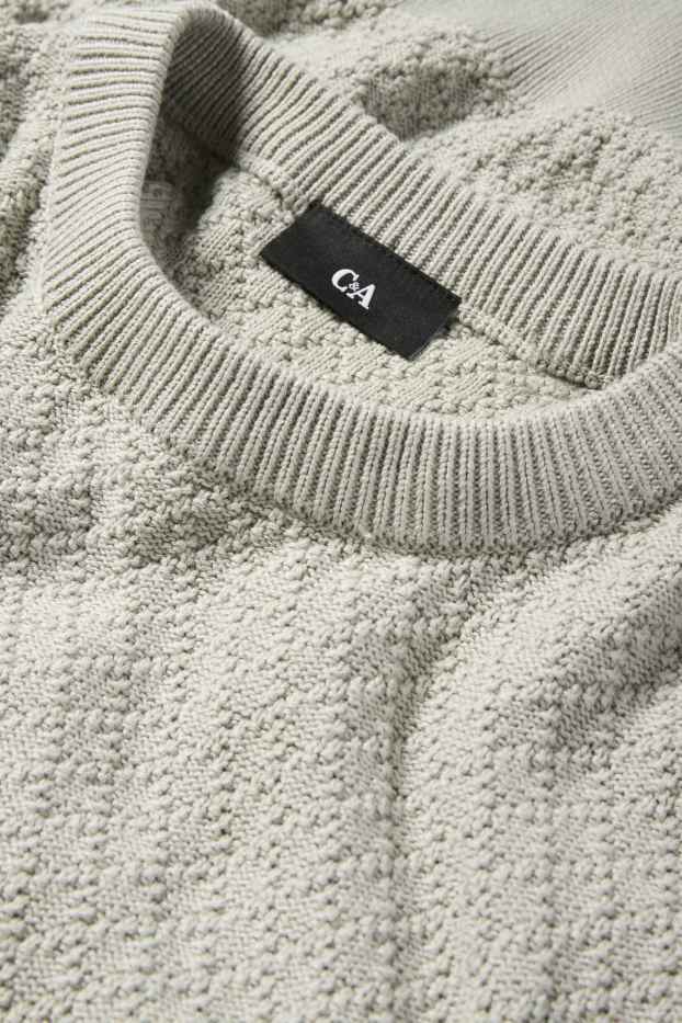 Herren - Pullover - strukturiert - hellgrau