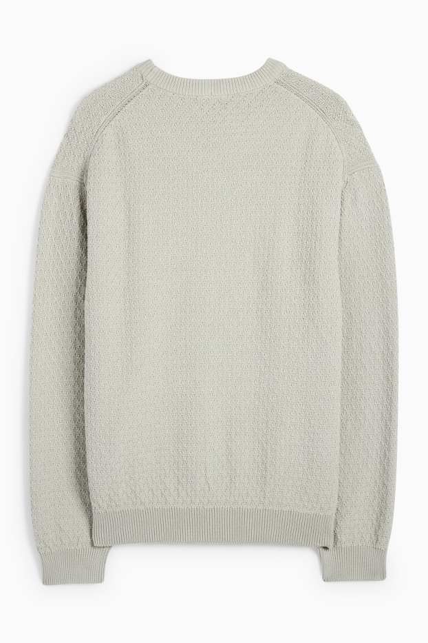 Herren - Pullover - strukturiert - hellgrau