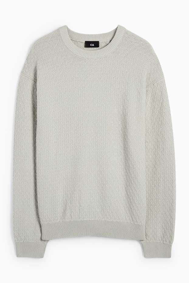 Herren - Pullover - strukturiert - hellgrau