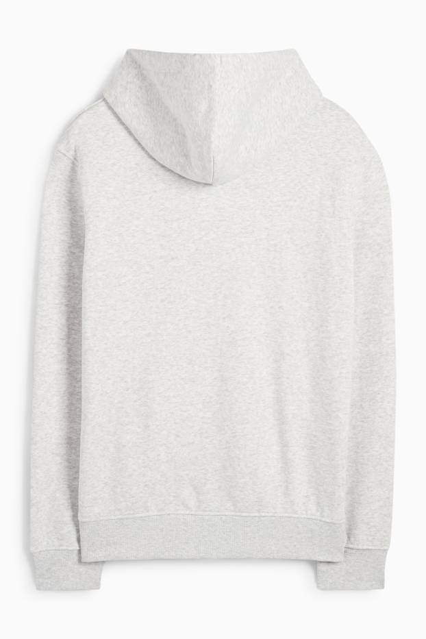 Hommes - Sweat zippé à capuche - gris clair chiné