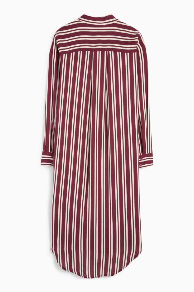 Women - Shirt dress - striped - bordeaux