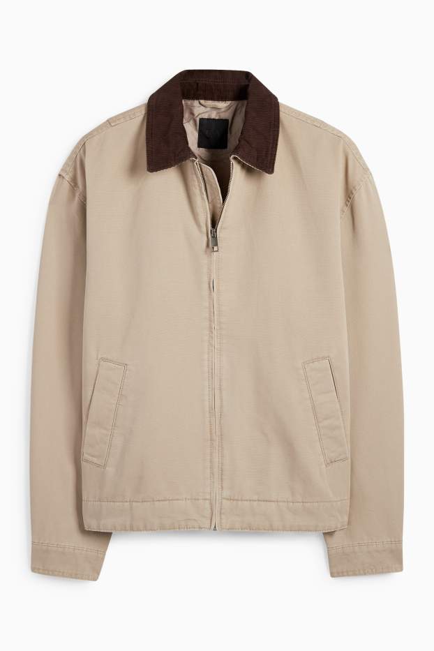 Hombre - Cazadora - forrada - beige claro