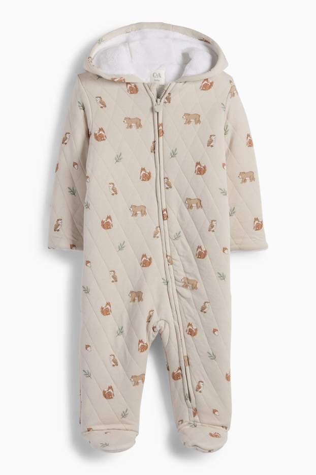 Unisex - Lesní motivy - overal pro miminka - taupe