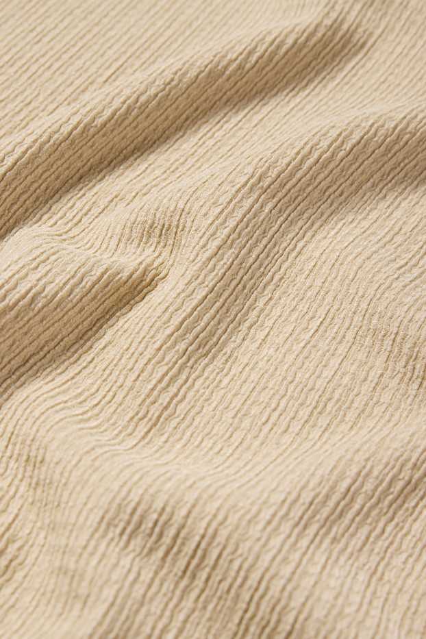 Women - Cropped top - textured - beige