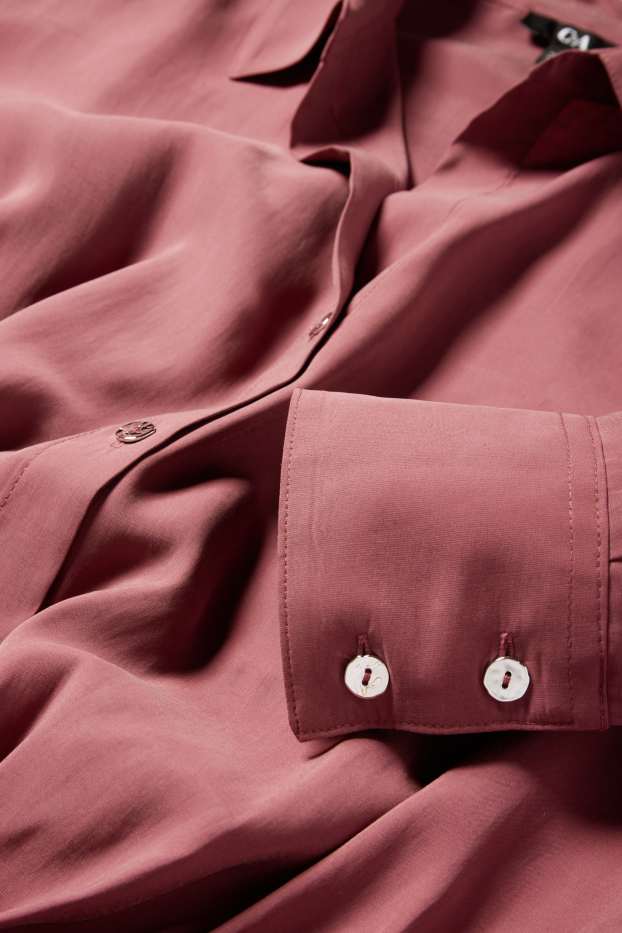 Donna - Blusa con nodo - bordeaux
