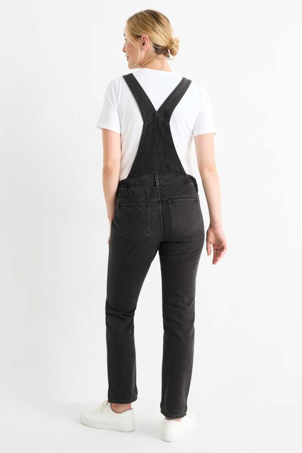 Women - Maternity denim dungarees - denim-dark gray