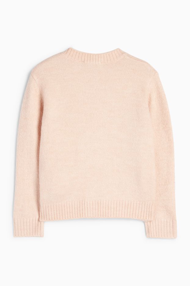 Kinder Mädchen - Blume - Strickjacke - rosa