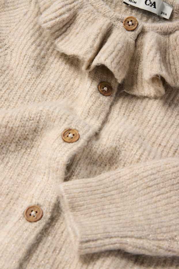 Bambine - Cardigan - a coste - beige chiaro