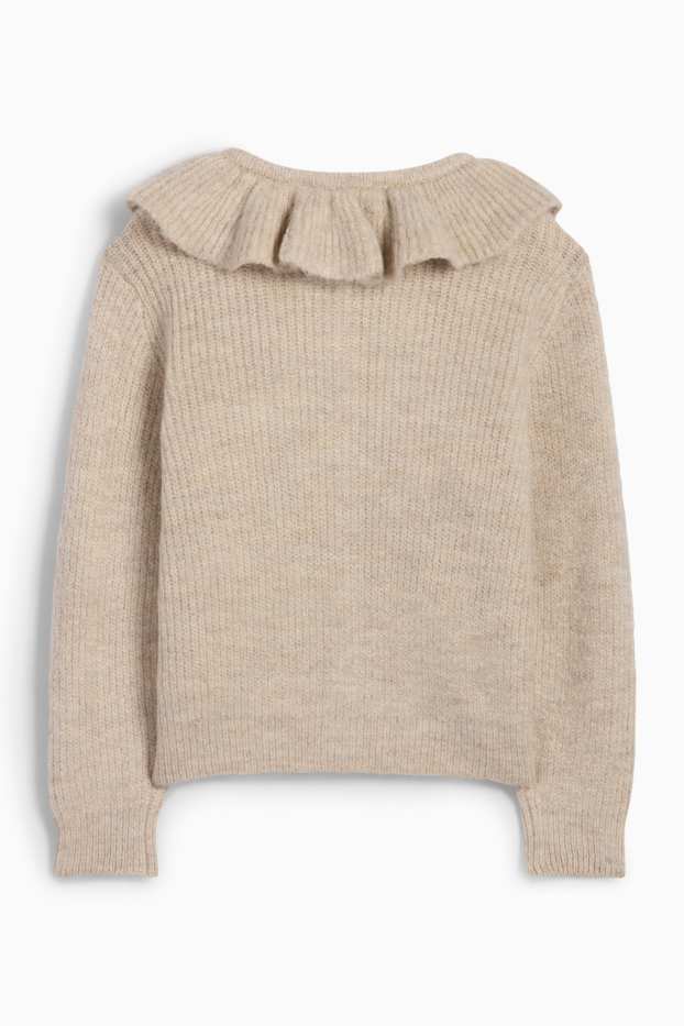 Bambine - Cardigan - a coste - beige chiaro