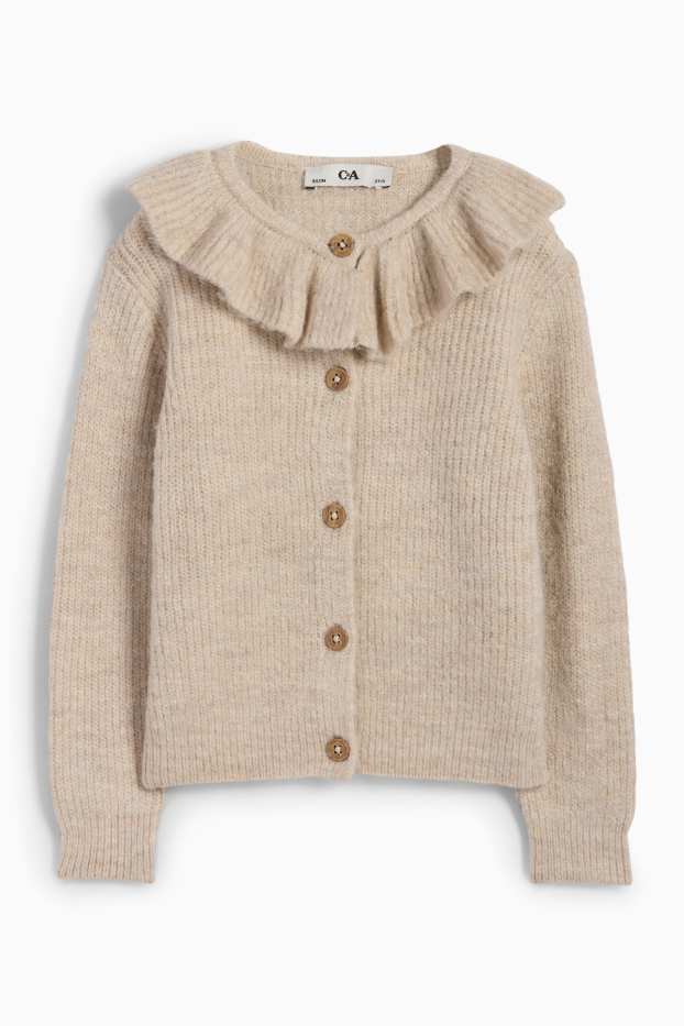 Bambine - Cardigan - a coste - beige chiaro