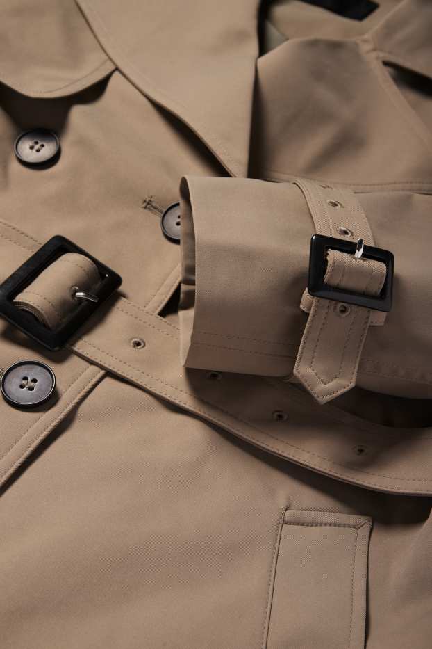 Women - Short trench coat - beige