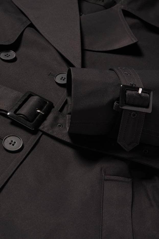 Dames - Korte trenchcoat - zwart