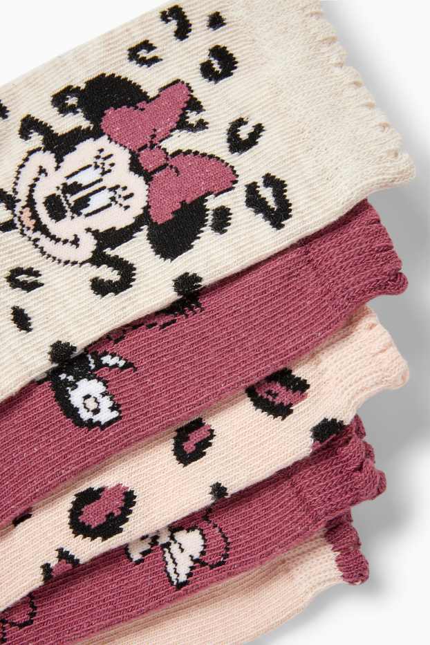 Kinder Mädchen - Multipack 5er - Minnie Maus - Socken mit Motiv - rosa / blau