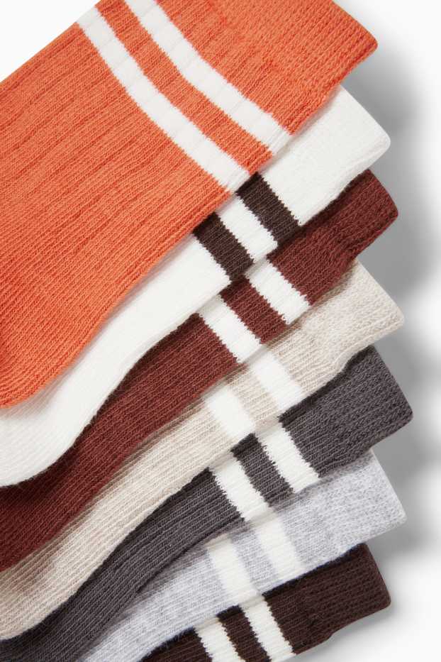 Kinder Buben - Multipack 7er - Tennissocken - dunkelorange