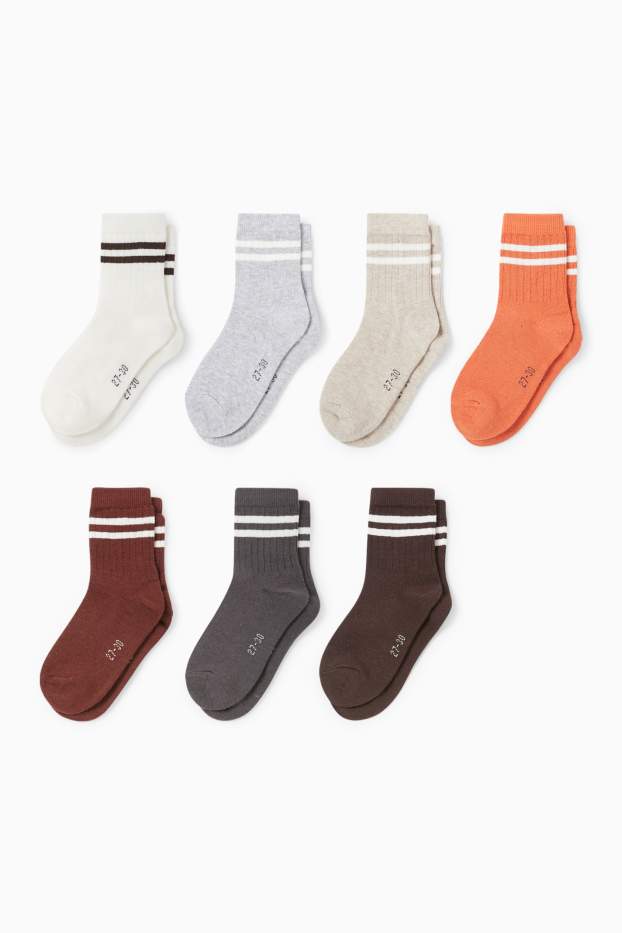 Kinder Jungen - Multipack 7er - Tennissocken - dunkelorange