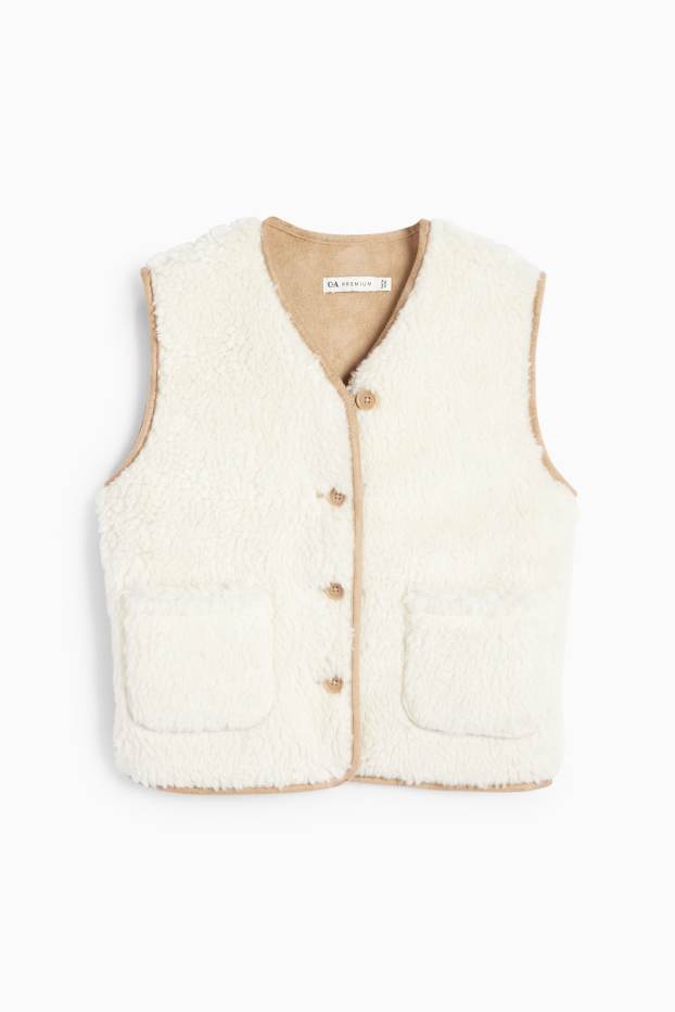 Children Girls - Faux shearling gilet - cremewhite