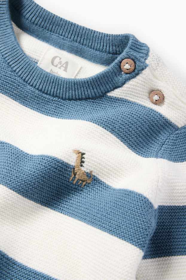 Bebés niños - Dinosaurio - jersey para bebé - de rayas - azul oscuro / blanco roto