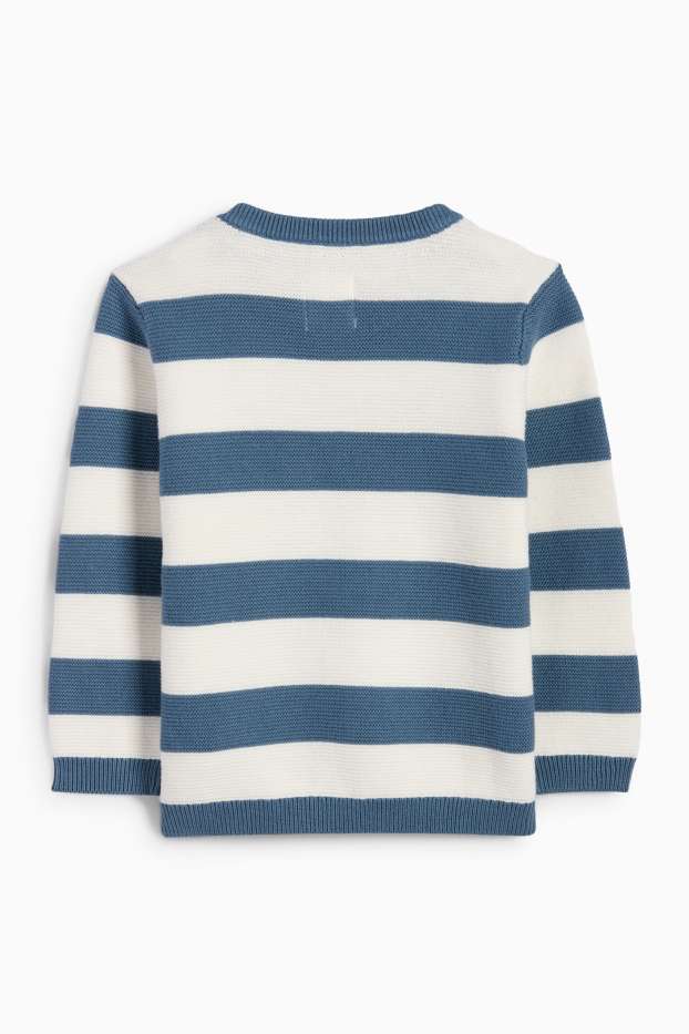 Bebés niños - Dinosaurio - jersey para bebé - de rayas - azul oscuro / blanco roto