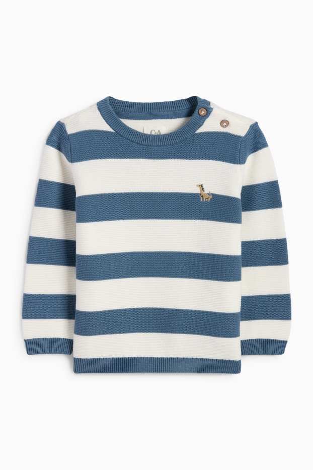 Bebés niños - Dinosaurio - jersey para bebé - de rayas - azul oscuro / blanco roto