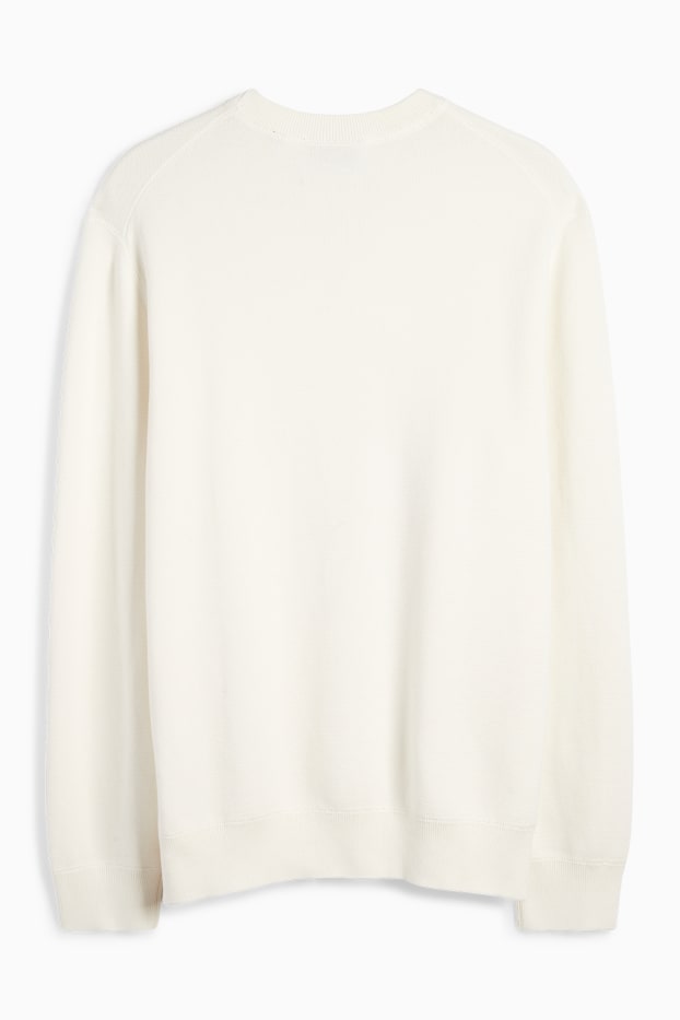 Hommes - Pull - blanc crème