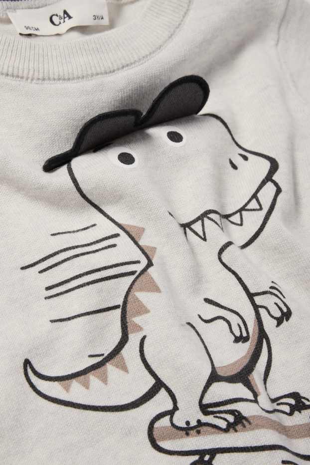 Copii - Băieți - Dinozaur skater - pulover - gri deschis melanj