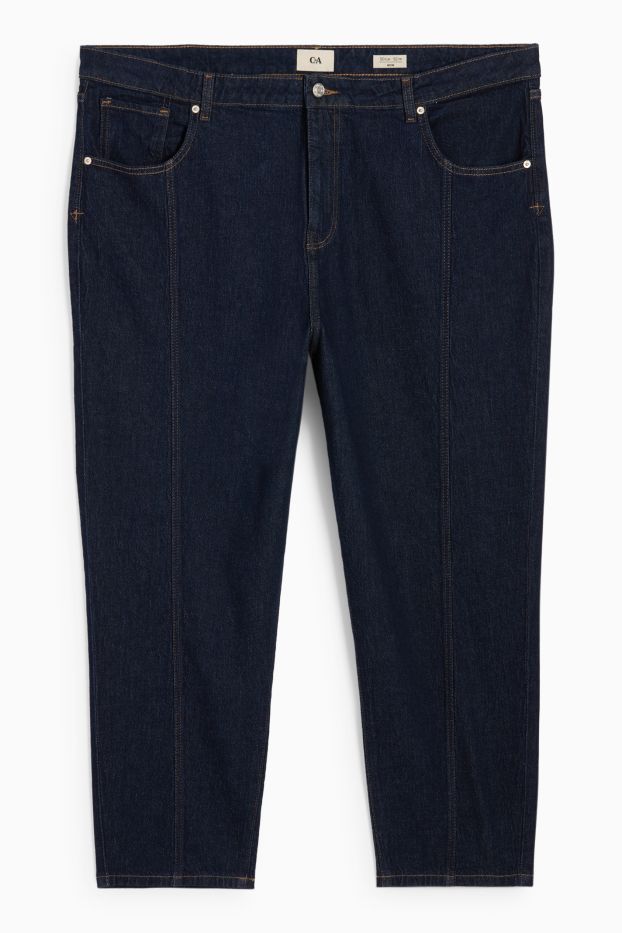 Dames - Mom jeans - high waist - LYCRA® - jeansdonkerblauw