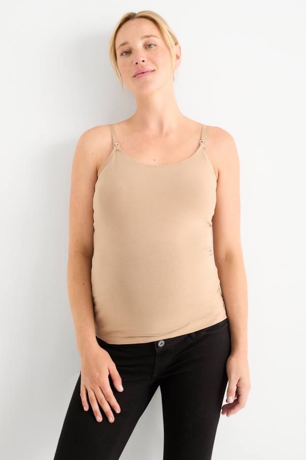 Damen - Multipack 2er - Still-Top - taupe