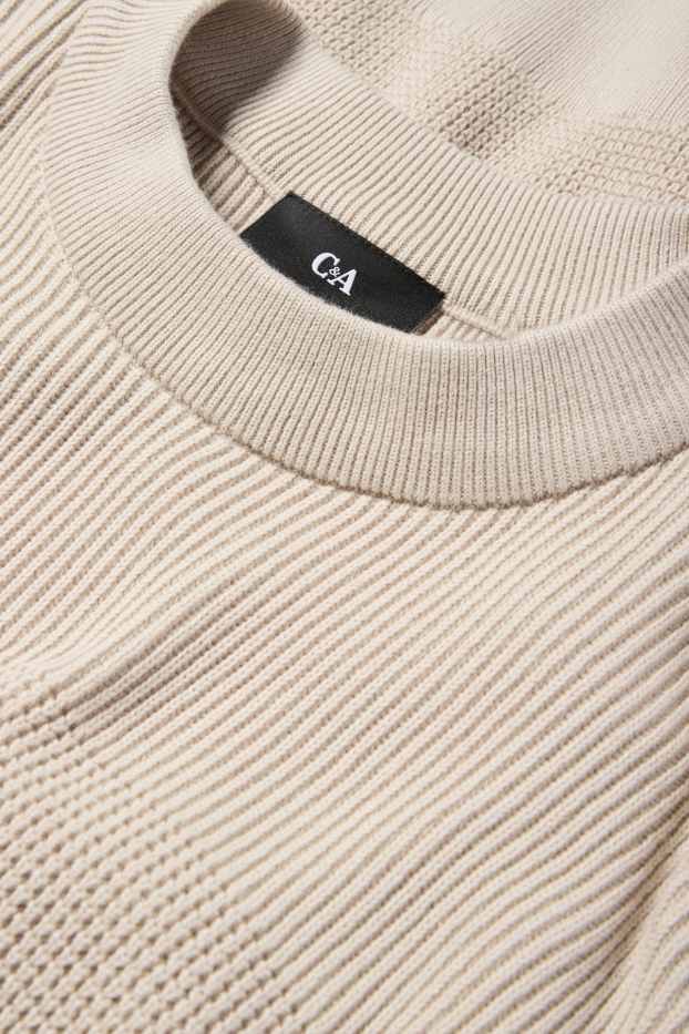 Herren - Pullover - strukturiert - beige