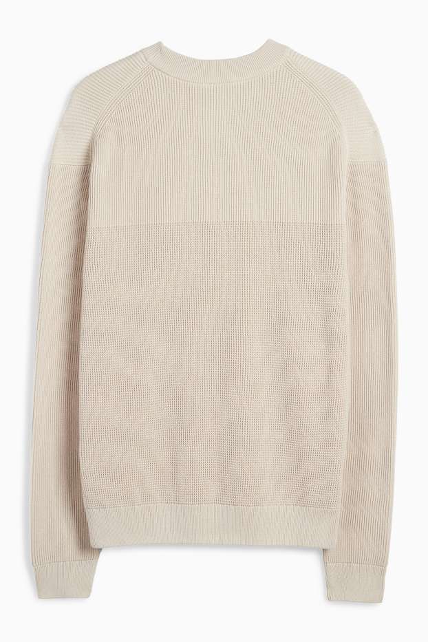 Herren - Pullover - strukturiert - beige