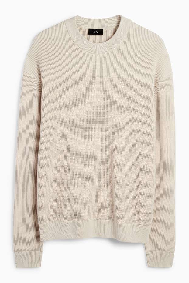 Herren - Pullover - strukturiert - beige
